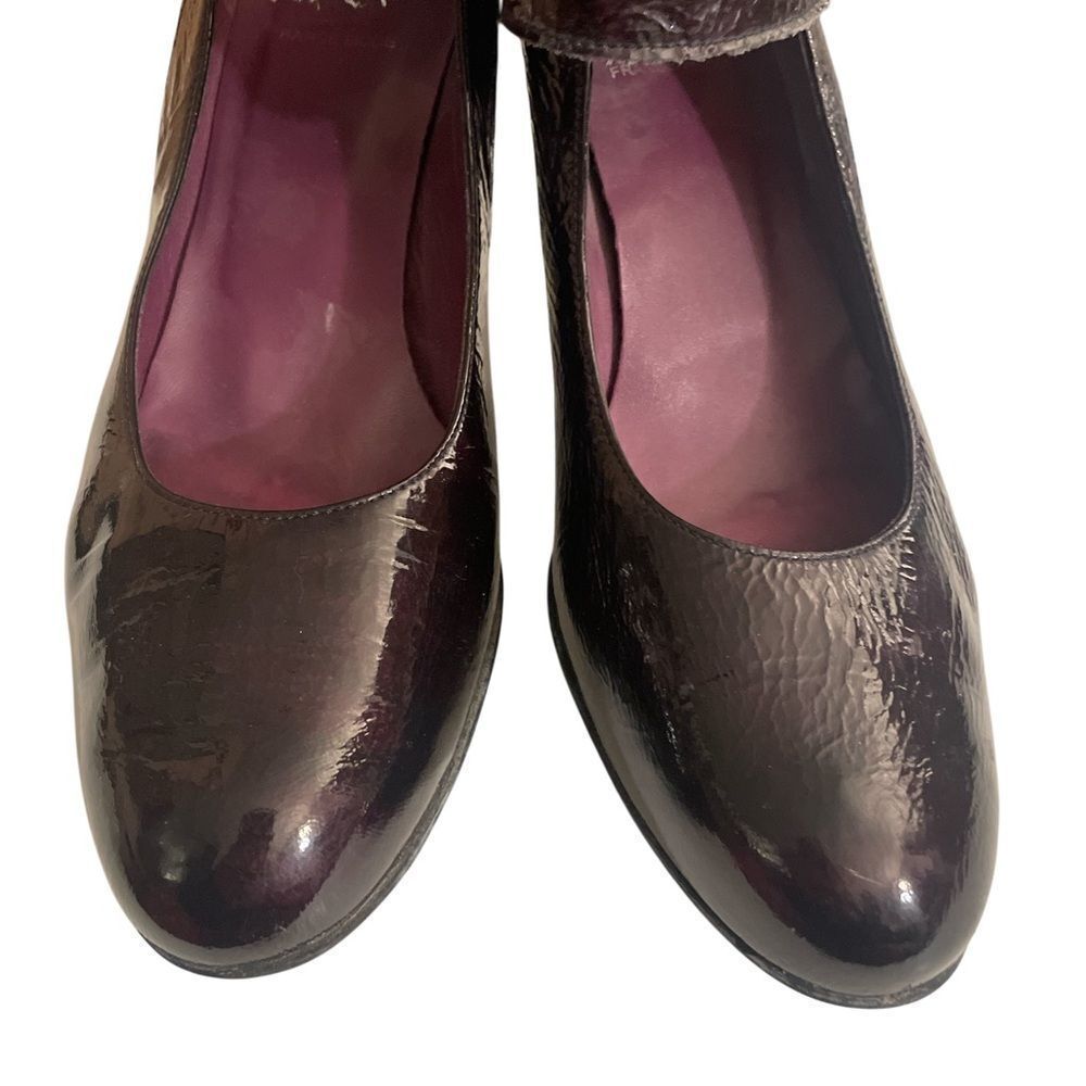 France Mode Patient Leather Heels Women’s Burgundy Size 10/10.5 - Picture 2 of 7